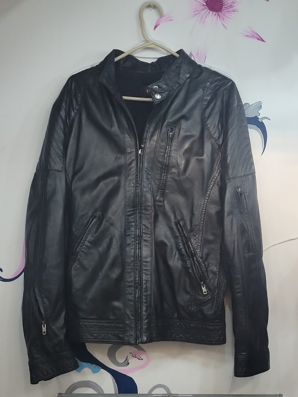 Danier Black Leather Bomber Jacket